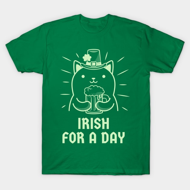 Irish For a Day Cat T-Shirt by TJWDraws